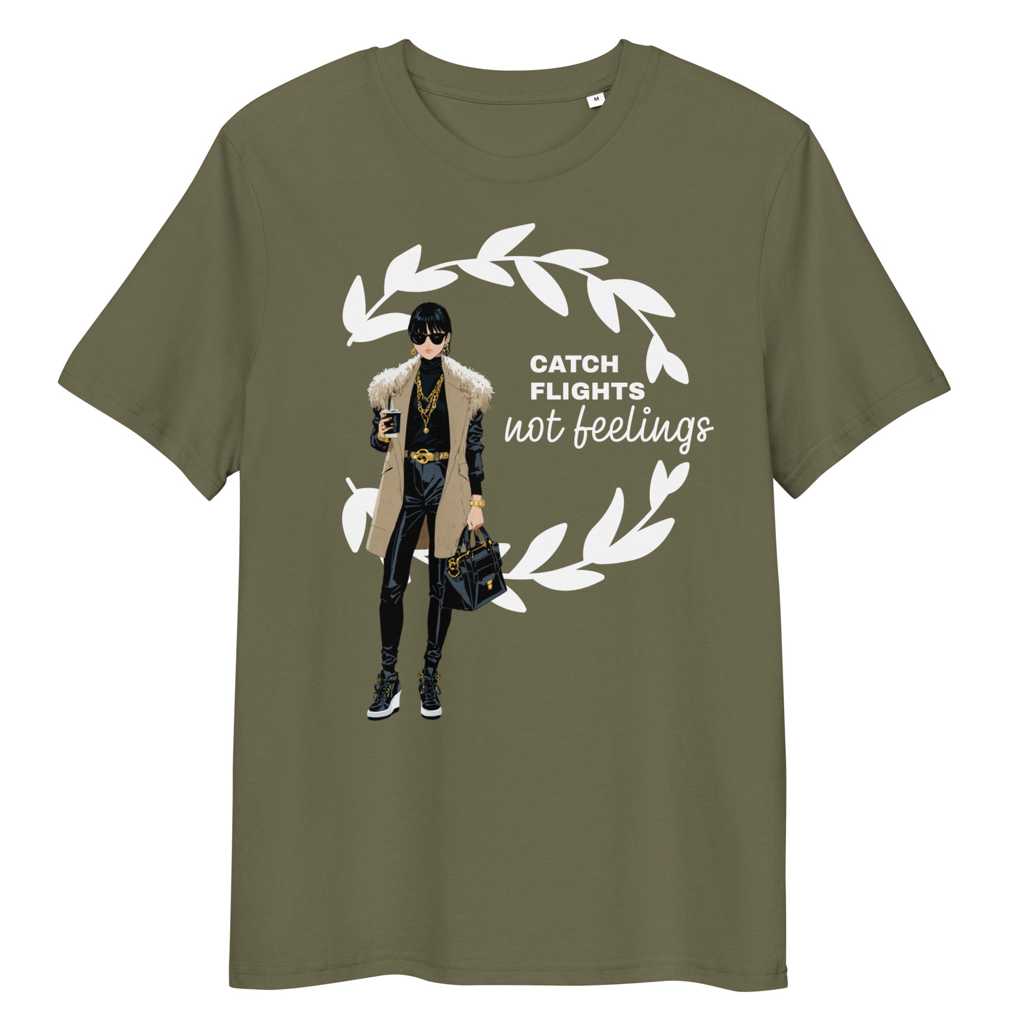 Catch Flights Not Feelings Unisex Organic ribbed neck t-shirt