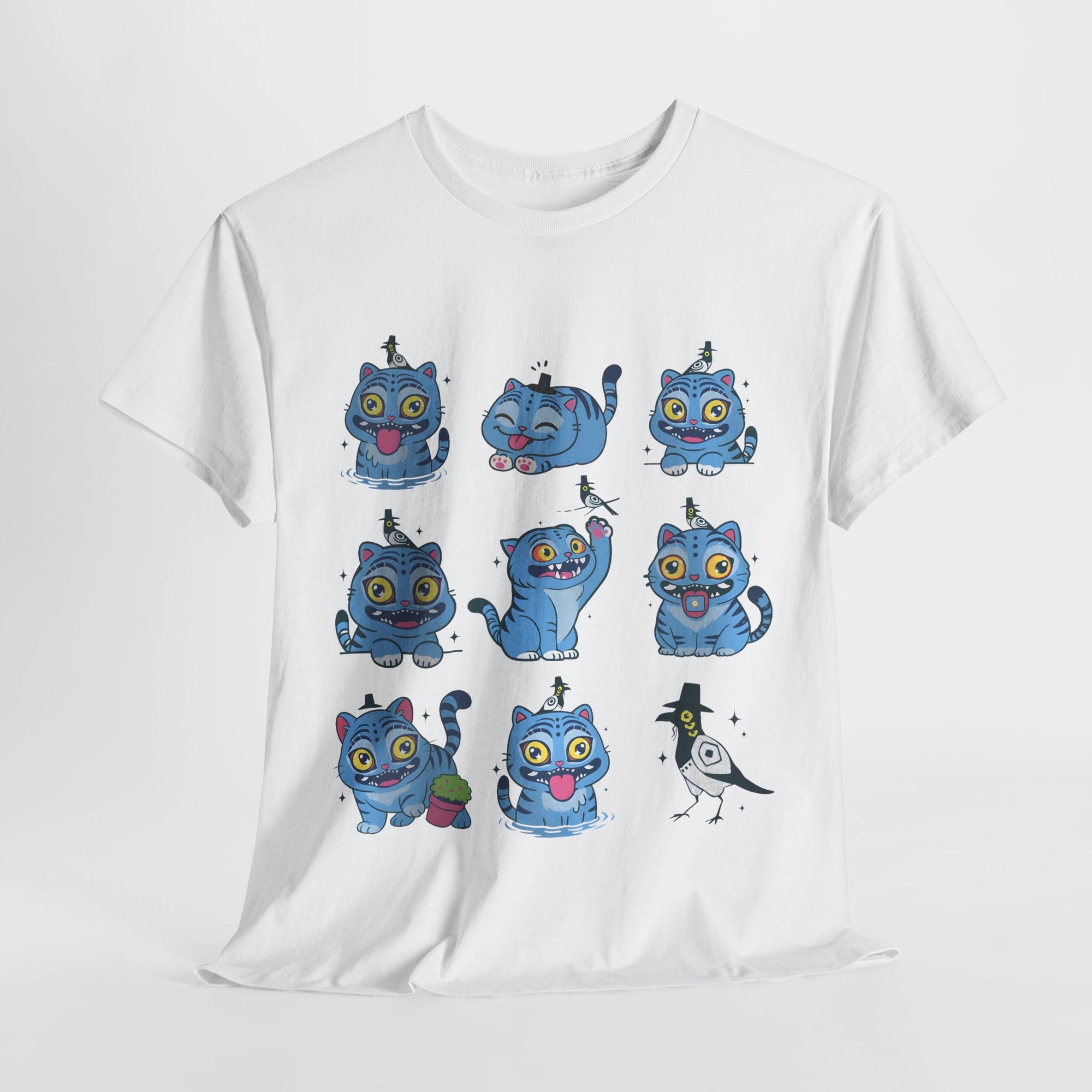 K-pop demon hunter cat and pigeon design