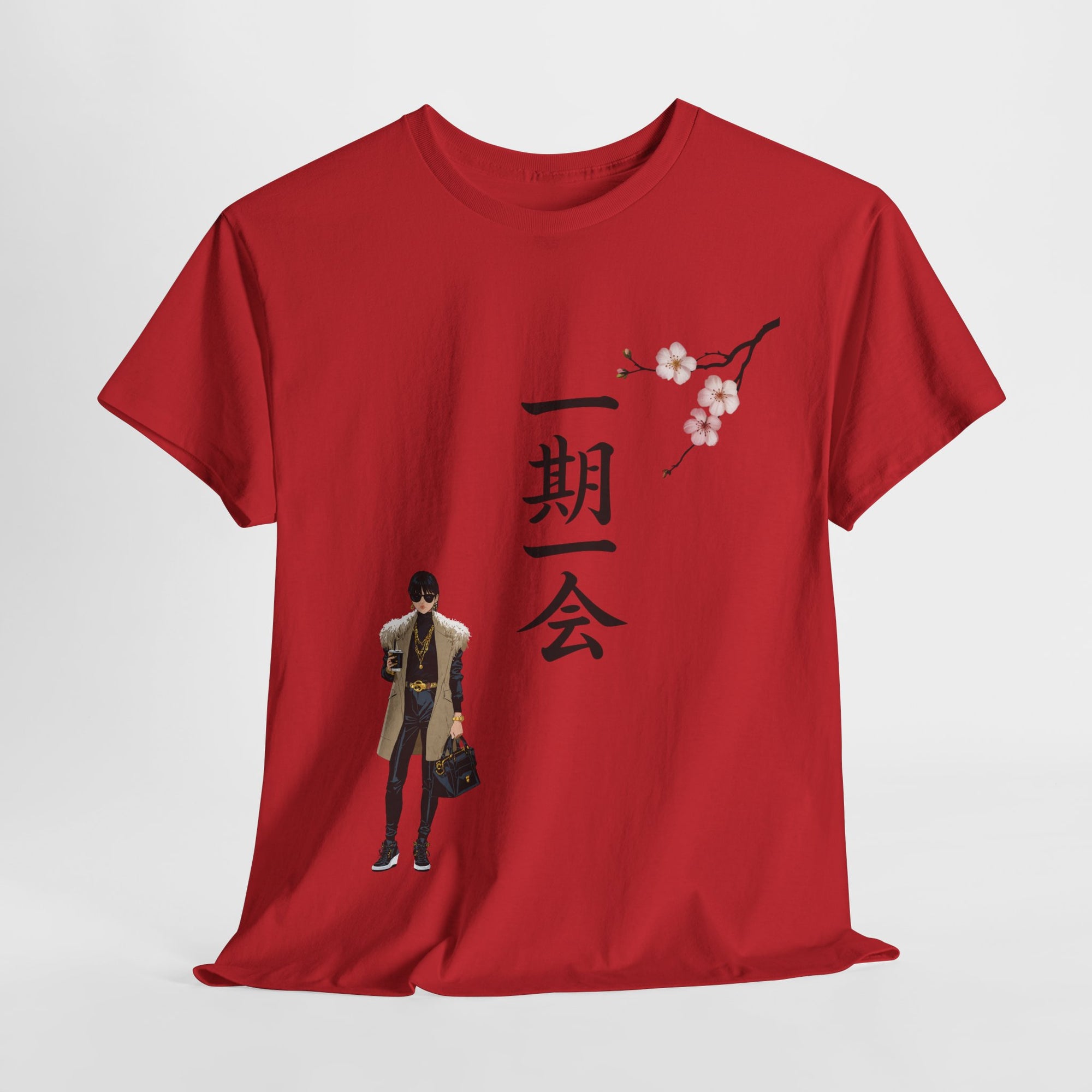 Japanese Cherry Blossom Unisex Tee, Fashionable Graphic Shirt, Casual Wear, Gift for Anime Lovers, Spring Apparel, Unique Design
