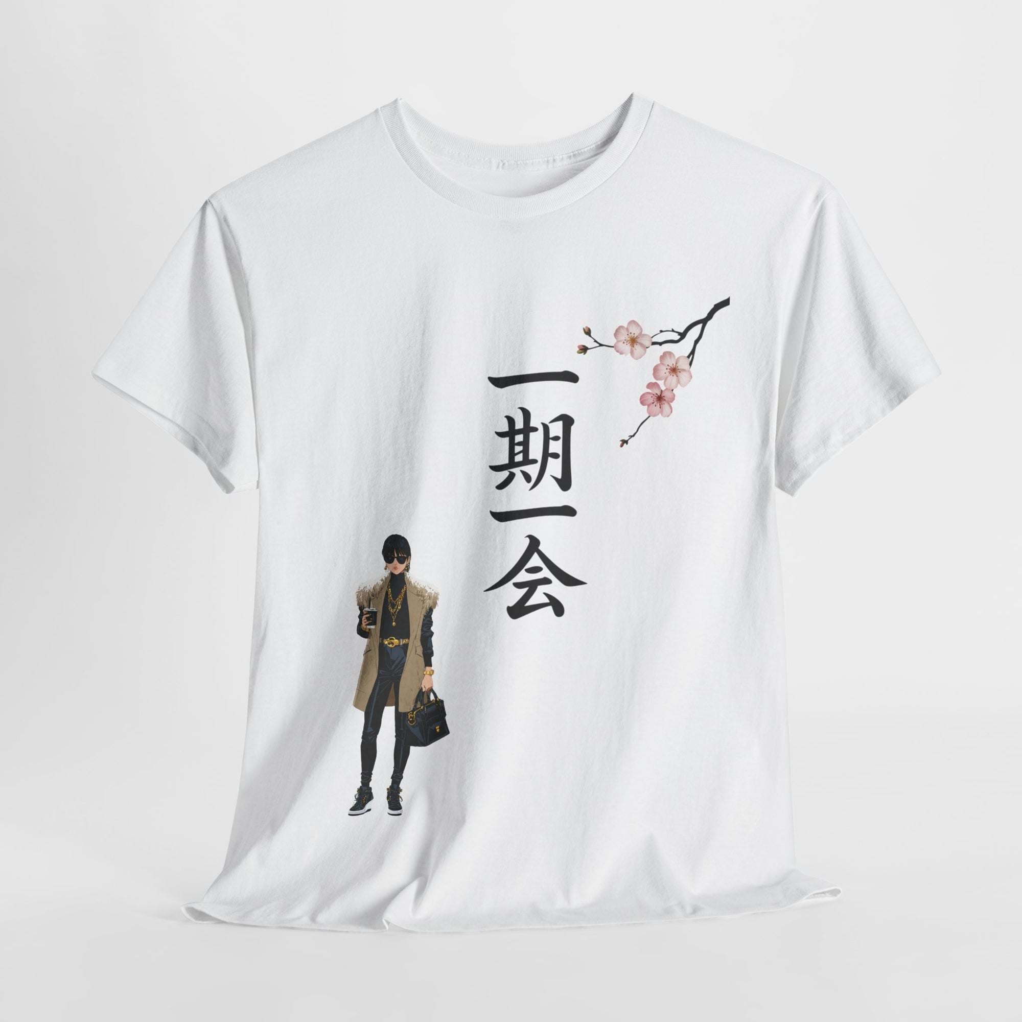 Japanese Cherry Blossom Unisex Tee, Fashionable Graphic Shirt, Casual Wear, Gift for Anime Lovers, Spring Apparel, Unique Design