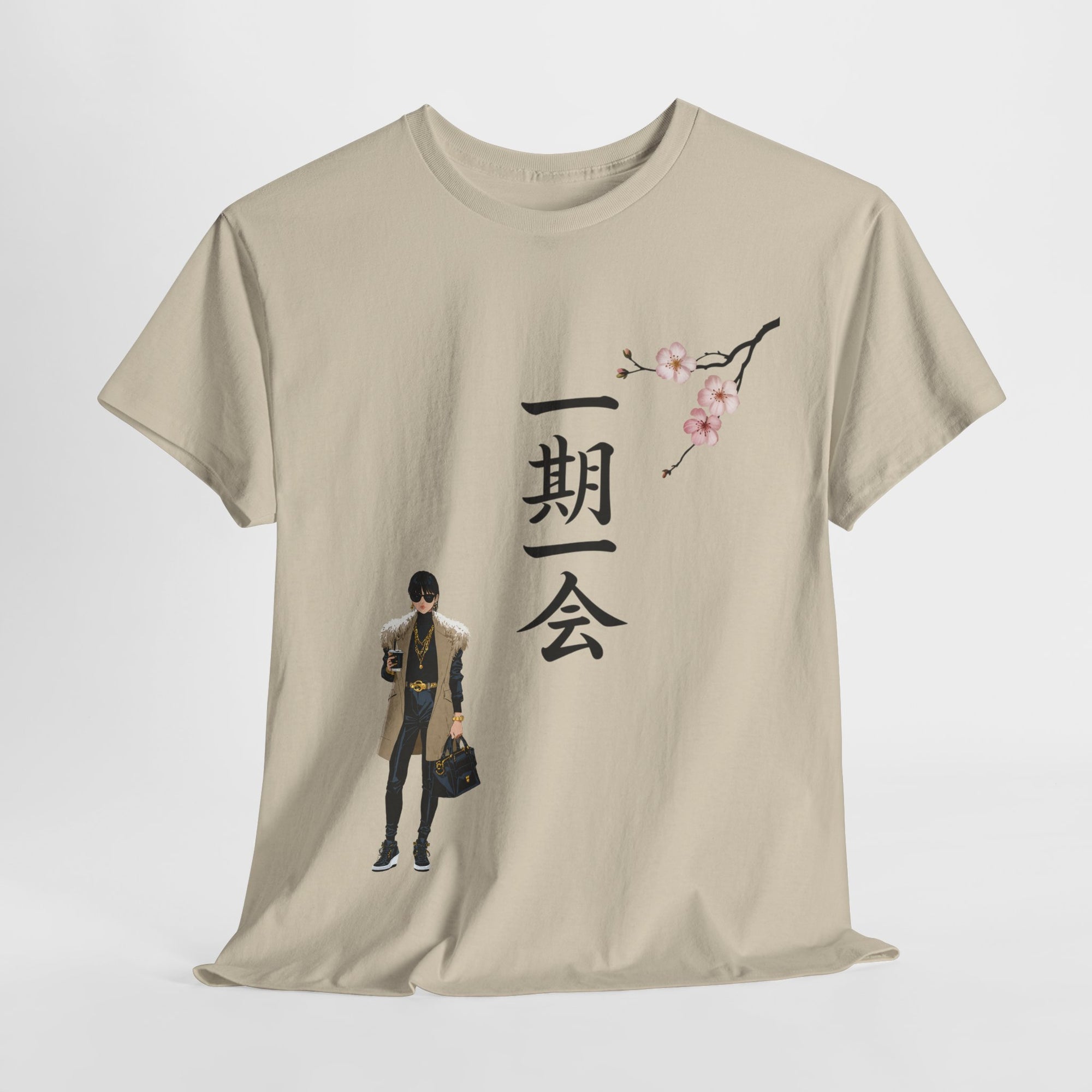 Japanese Cherry Blossom Unisex Tee, Fashionable Graphic Shirt, Casual Wear, Gift for Anime Lovers, Spring Apparel, Unique Design