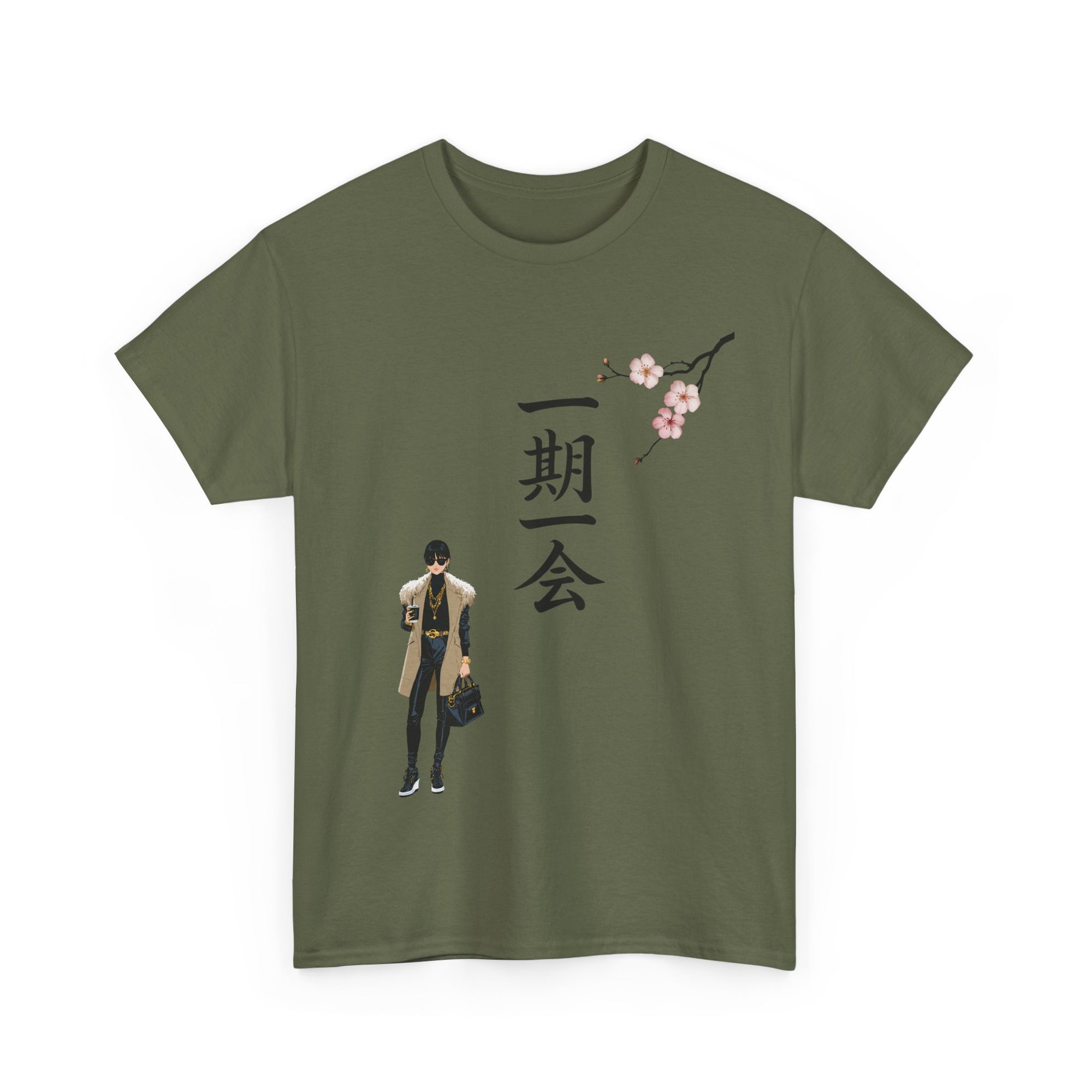 Japanese Cherry Blossom Unisex Tee, Fashionable Graphic Shirt, Casual Wear, Gift for Anime Lovers, Spring Apparel, Unique Design