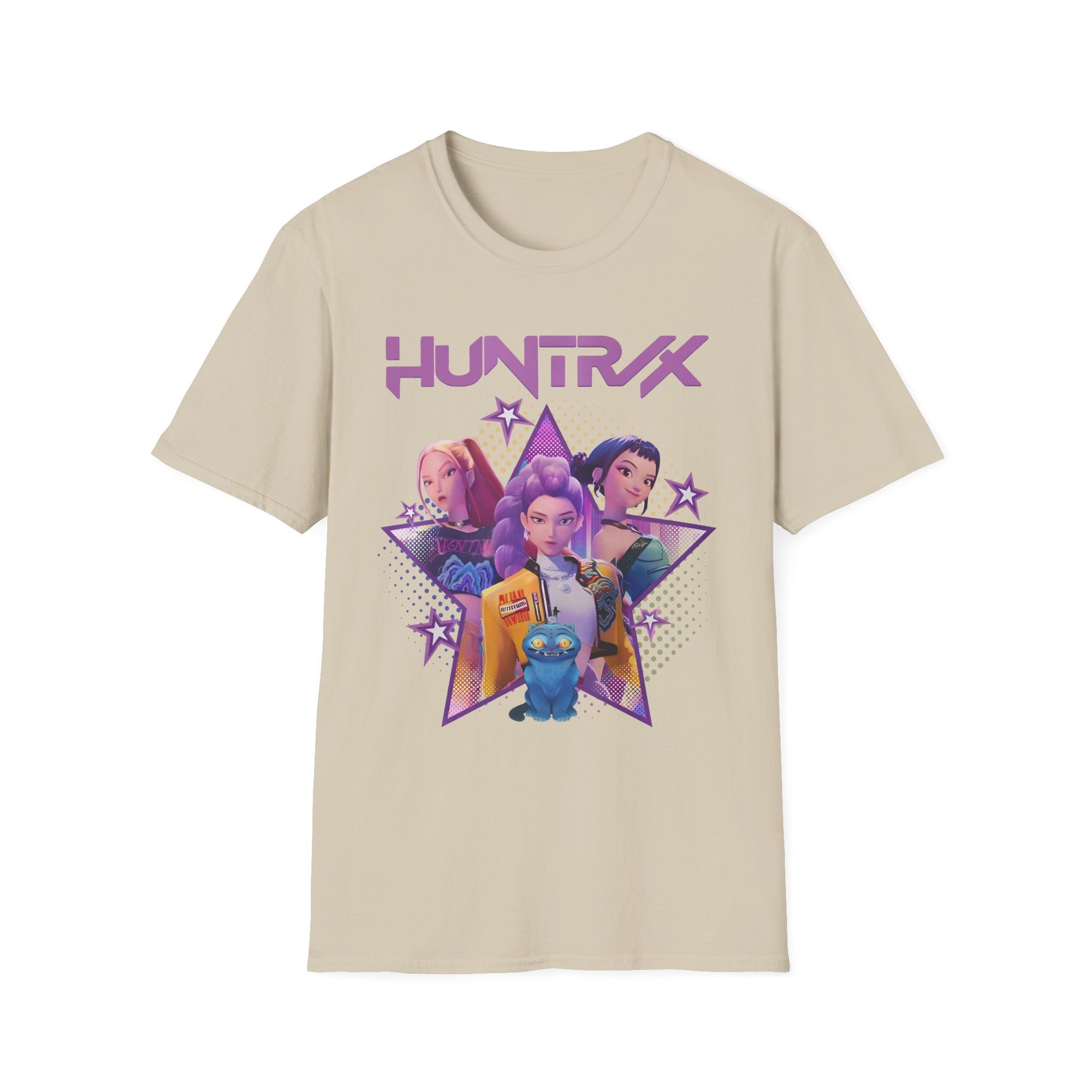 K-Pop Demon Hunter T-Shirt with Rumi, Mira, and Zoey Design