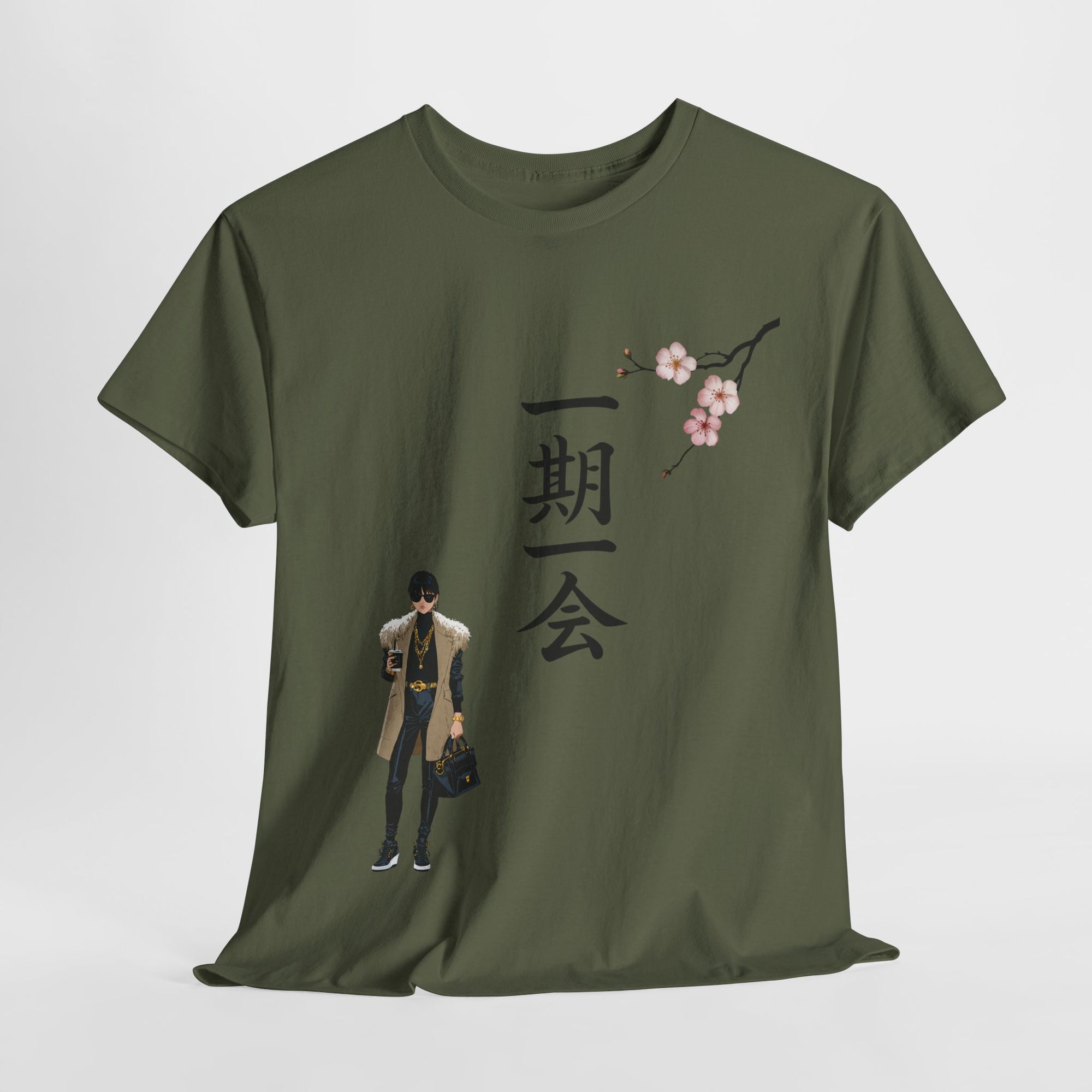 Japanese Cherry Blossom Unisex Tee, Fashionable Graphic Shirt, Casual Wear, Gift for Anime Lovers, Spring Apparel, Unique Design