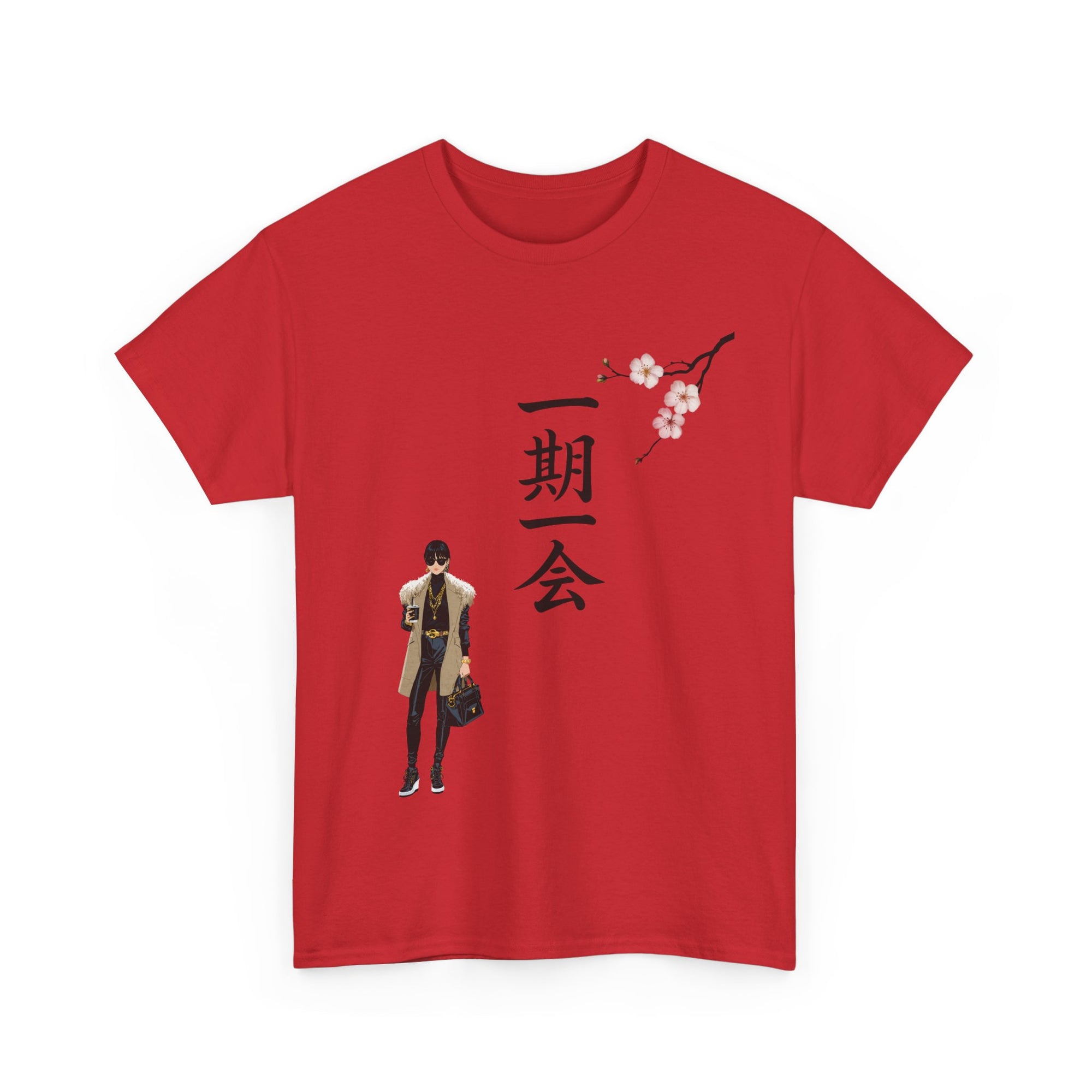 Japanese Cherry Blossom Unisex Tee, Fashionable Graphic Shirt, Casual Wear, Gift for Anime Lovers, Spring Apparel, Unique Design