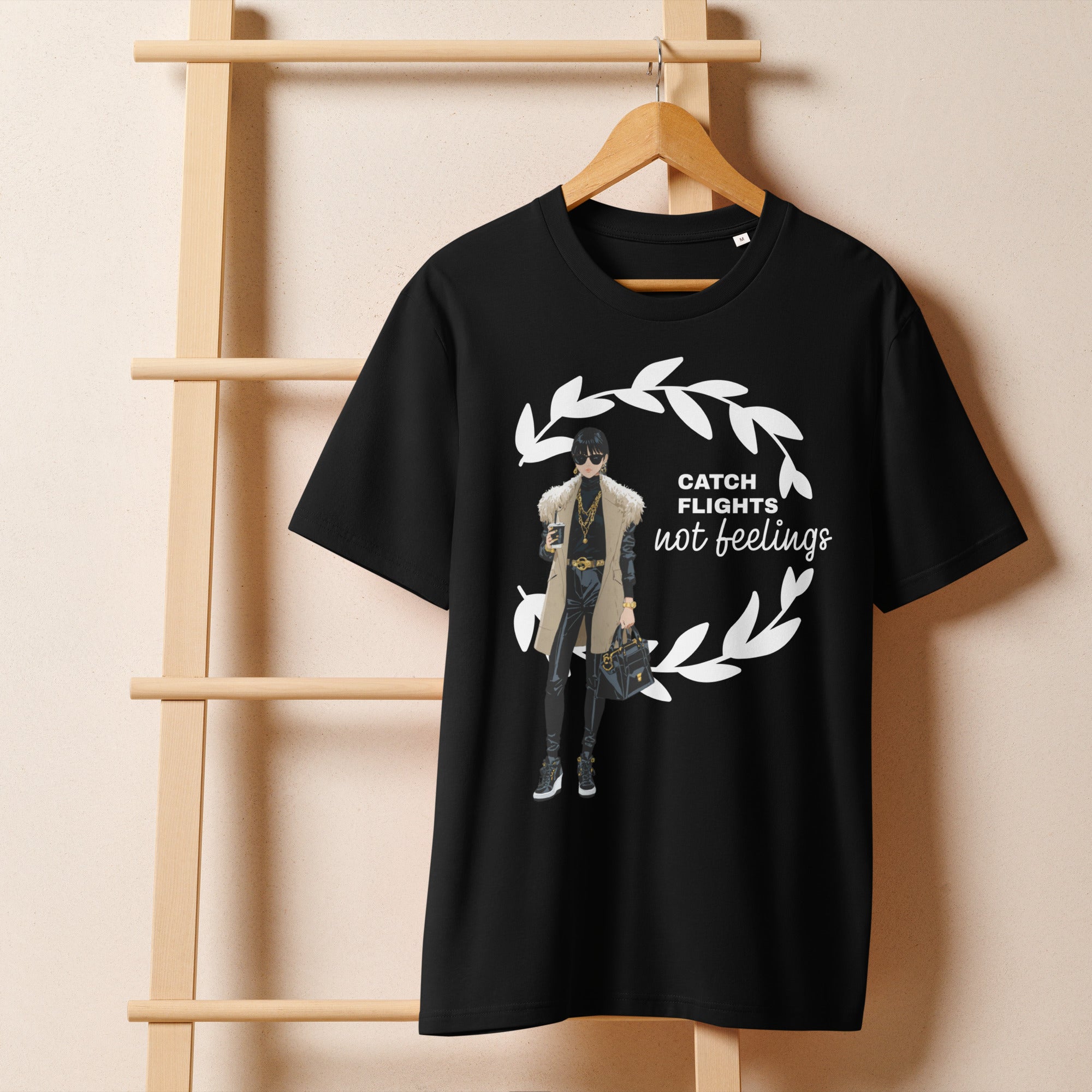 Catch Flights Not Feelings Unisex Organic ribbed neck t-shirt