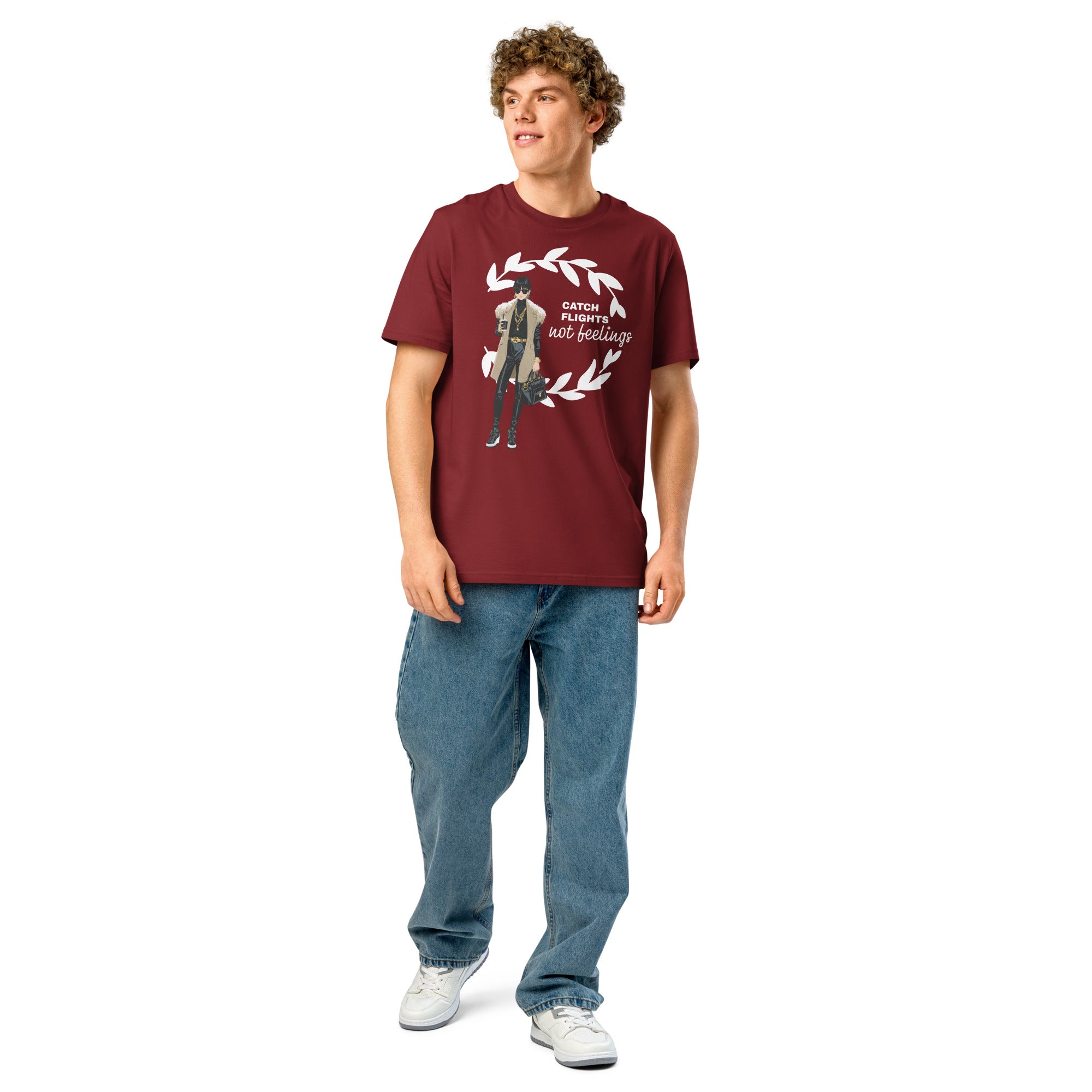 Catch Flights Not Feelings Unisex Organic ribbed neck t-shirt