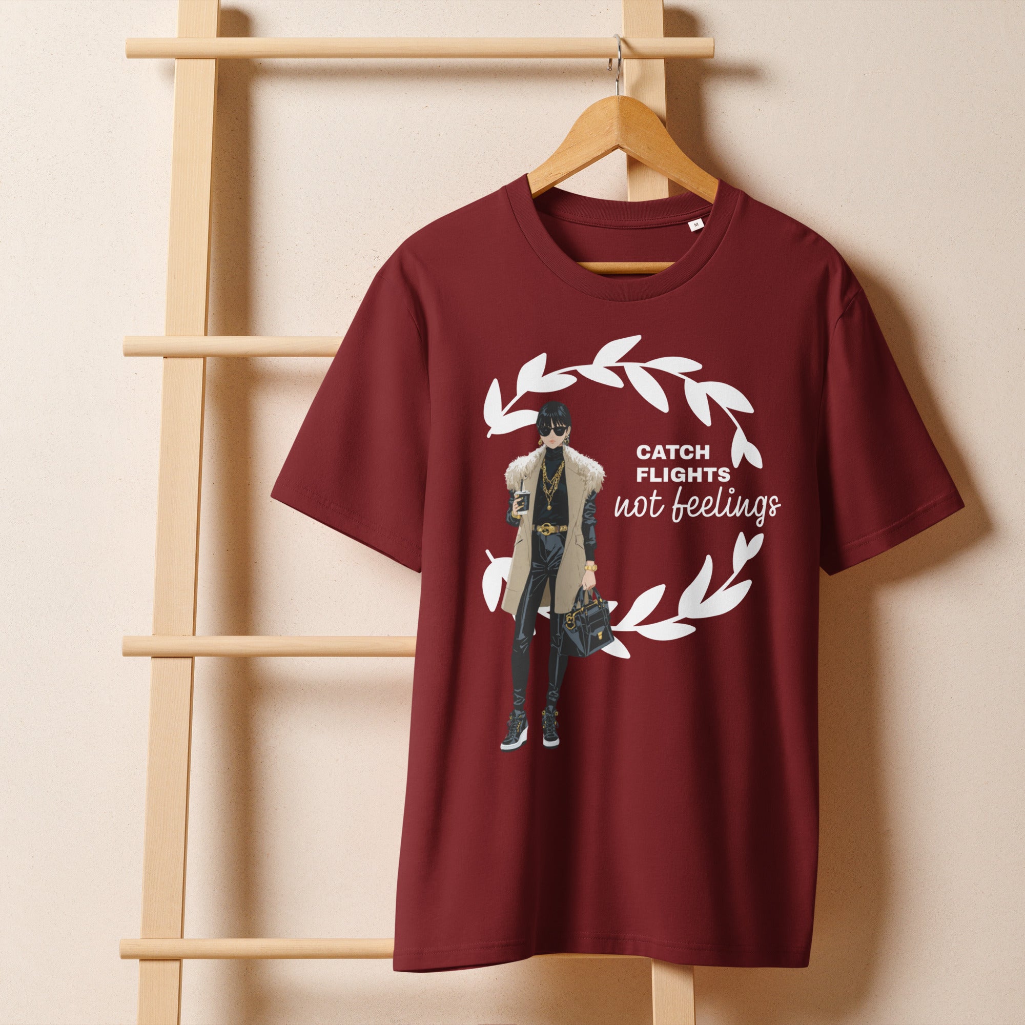 Catch Flights Not Feelings Unisex Organic ribbed neck t-shirt