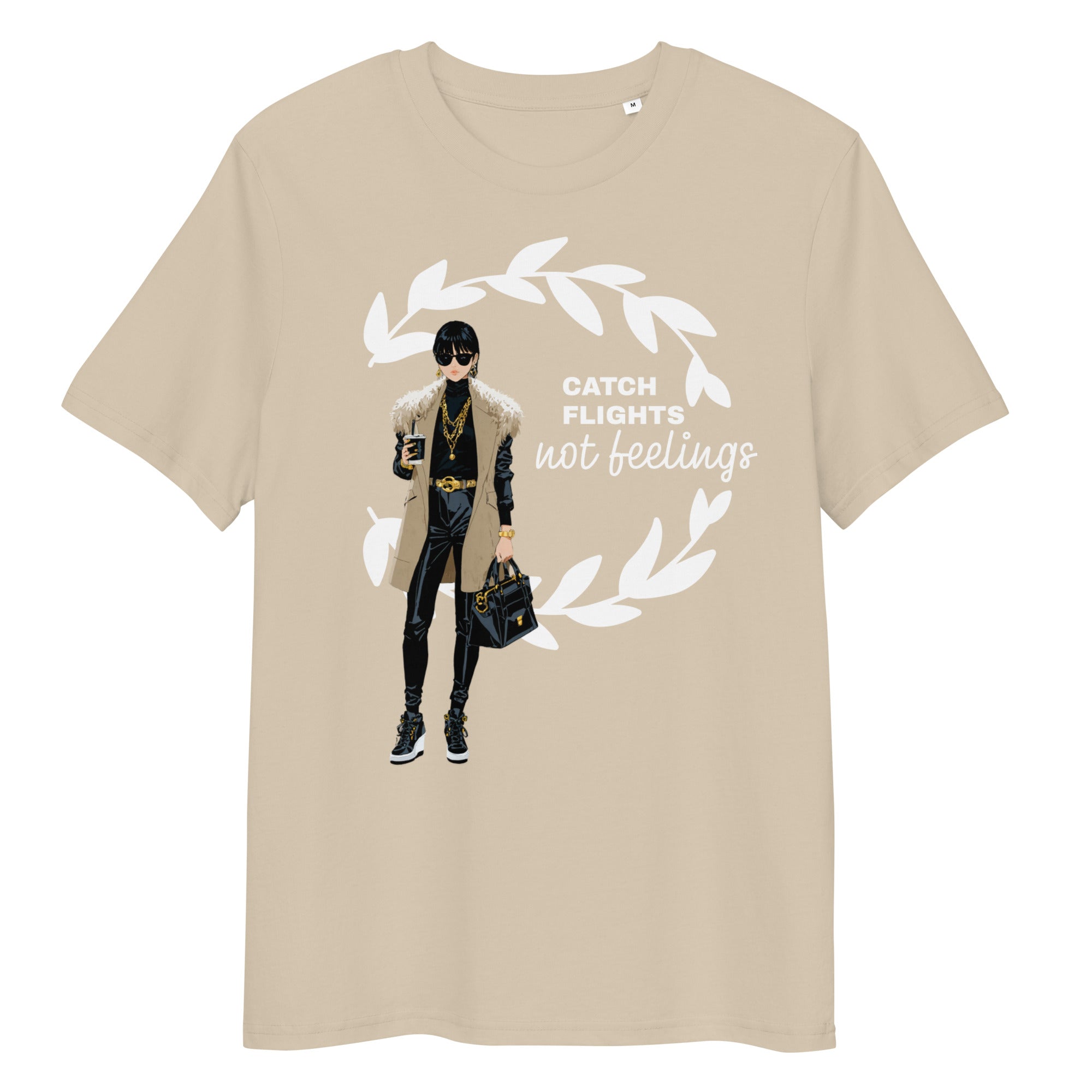 Catch Flights Not Feelings Unisex Organic ribbed neck t-shirt