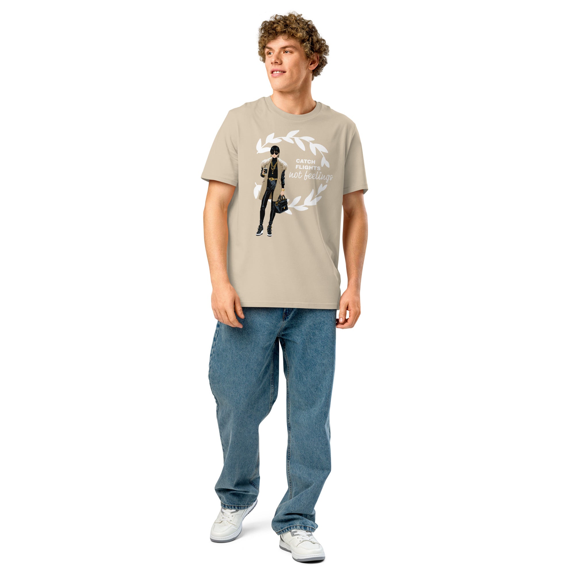 Catch Flights Not Feelings Unisex Organic ribbed neck t-shirt