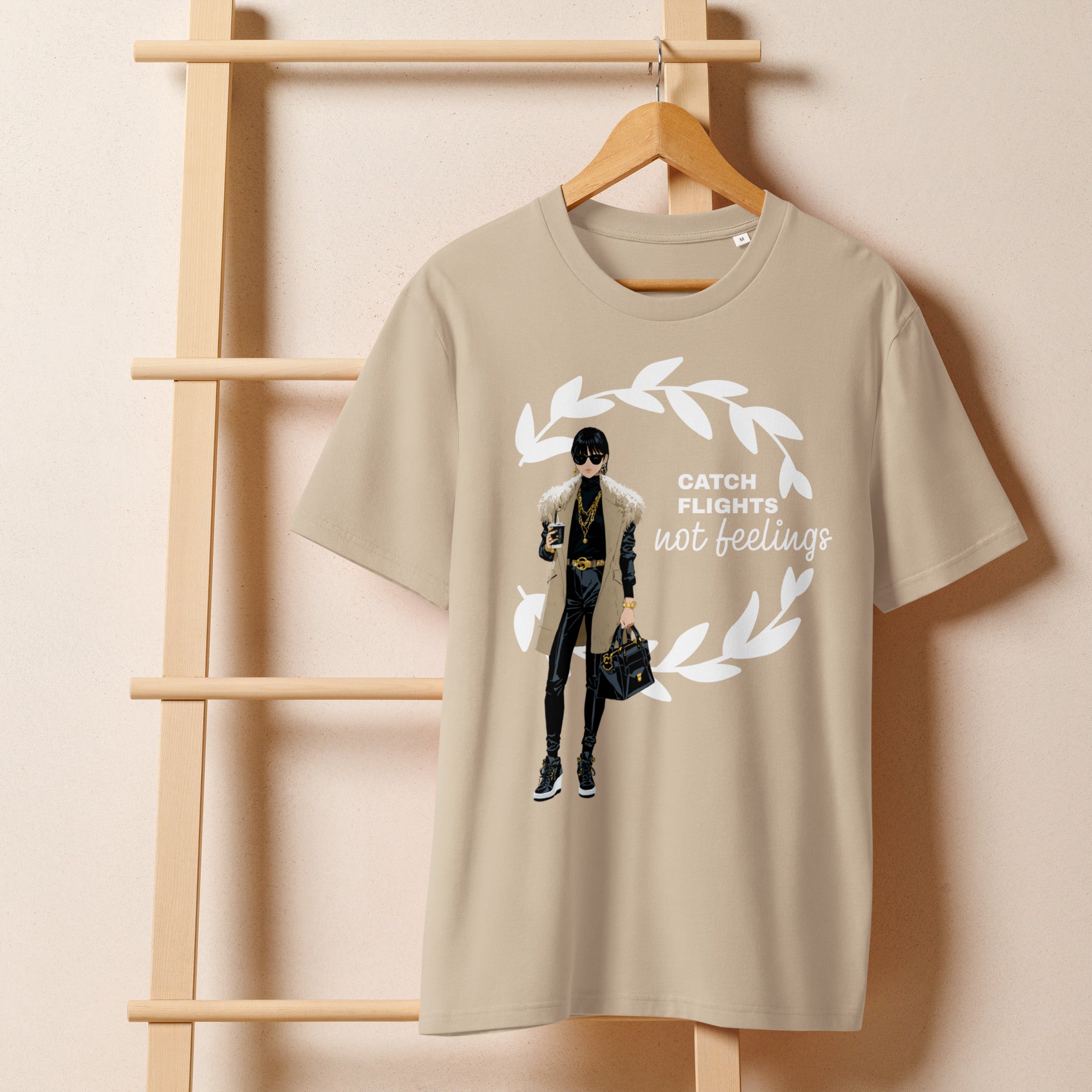 Catch Flights Not Feelings Unisex Organic ribbed neck t-shirt